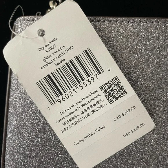 Kenzie Silver Glitter Bag - Picture 2 of 5